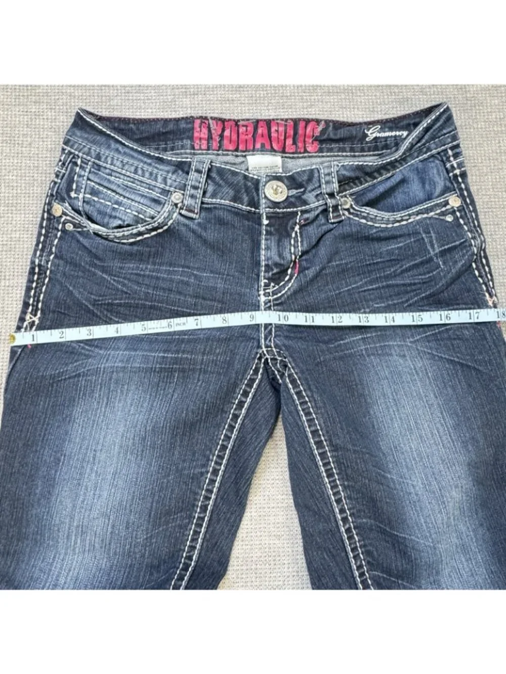 Hydraulic Gramercy Denim Capri Jeans Womens Sz 5/6 Blue Low Rise Dual Stitching